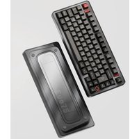 Ticktype EVO75 Aangepast Tri-Mode Draadloos Mechanisch Toetsenbord, US Lay-out, Volledig Aluminium Hot-Swappable, Bladveringmontage, VIA Compatibel, Snel Demontage, Romige Rogge Switches, 8000 mAh, RGB - Geanodiseerd Basaltgrijs