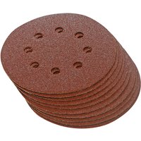 Silverline Hook & Loop Discs Punched 125mm 10pk