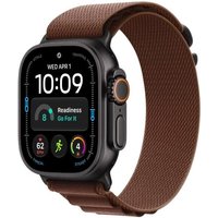 Apple Watch Ultra 4 - GPS + Cellular - 49 mm - zwart titanium kast met bordeauxrode Alpine Loop (L)