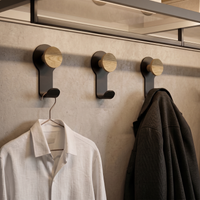 KAPANOU Double Coat Hooks Wall Mounted Set of 8, Vintage Brown Rubberwood Hooks with Sturdy Black Metal Hanger for Jackets, Towels Or Hats, Decorative Hooks for Bathroom, Bedroom, Entryway, New Year Sale , Top gift picks
