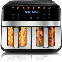 OYAJIA Chamber Air Fryer,independentTemperature Control for Two BasketsDigitalTouch Screen, ChickenSteak, Vegetables, Family Kitchen Gadget