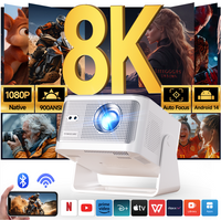 Magcubic Smart Projector, 8K Supported, Native 1080P Full HD, 900 ANSI, Android 14, 5G WiFi 6 Bluetooth 5.4, 180° Rotation & Auto Keystone, Portable Projector for Home Cinema Bedroom Outdoor Compatible with HDMI/USB/Phone/PS5/TV Stick, HY350Max