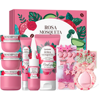 QUIYUM New Year Gift Rosehip Skincare Set (9pcs) - Facial Cleanser 50g, Serum 30ml, Eye Cream 20g, Face Cream 50g, Diaper Rash Cream 30g, with Hair Clips, Hair Band, Facial Sponge