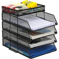 Senhoglb 4 Tier A4 Mesh File Tray Stackable with Top Holder,Black, New Year Sale , Top gift picks