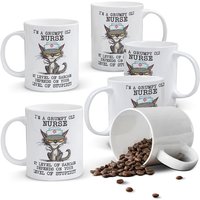 Alphynix 1pc 11oz White Ceramic Mug Featuring a Grumpy Cat Nurse with Stethoscope, Perfect Gift for Real and Honest Medical Professionals This Holiday Season