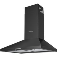 Comfee PYRA17B-60 60 cm kookschouw, zwart met led-verlichting, 400 m³/u luchtstroom, recirculatie en afvoersysteem, inclusief koolstoffilters, energieklasse B