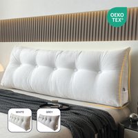 LeBonsoir Back Cushion - Reading Cushion for Bed and Sofa, Wedge Cushion, Back Pad for Wall, Seat Cushion, Wall Cushion, Large with Washable Cover (White, 150 cm)