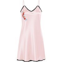 IZURIA lace v-neck pink silk-like suspender dress XL
