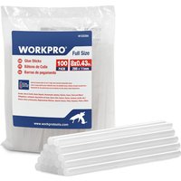 WORKPRO 100pcs Hot Melt Glue Sticks, 200x11mm, Transparent, Universal Glue Gun Sticks for DIY Crafts and Hobbies
