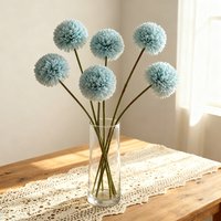 Wei's Moment 6Pcs Artificial Flowers Artificial Hydrangea Decoration for Wedding Vase Blue