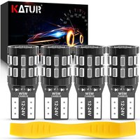 KATUR 194 T10 W5W 501 168 LED Bulb Super Bright Blue 12-24V Canbus Error Free LED Bulbs Replacement for Car Dome Map Door Courtesy License Plate Light, 4pcs