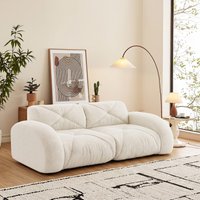 URBAN MEUBLE frameloze modulaire tweezitsbank — 204 x 95 x 76 cm — witte chenillestof — schuim met hoge dichtheid