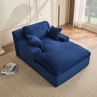 1-persoons slaapbank, getufte fluwelen wolkfauteuil met geweldig comfort, compact extra bed voor kleine ruimtes, studio of slaapkamer, geen montage vereist, navyblauw