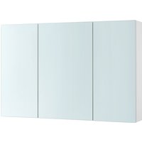 JOYFURNOS Wall Cabinet with Mirror, 3-Door Storage Unit, Bathroom Mirror Cabinet, 15 x 90 x 60 cm, with Adjustable Shelf, Modern, White