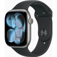 Apple Watch Series 11 42 mm, GPS + Cellular, Aluminium, Sportband M/L, Grijs (Zwart)