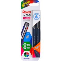 Pentel iZee 4 Colour 1.0mm Ballpen Pack of 2