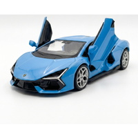 Lamborghini Revuelto schaal 1:36, matblauw, deuren open, pull-back actie, die-cast modelauto, verzamelobject, speelgoed voor kinderen, cadeau