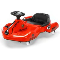 Neuleb YFQ Kids Electric Swing Car, 360° Spin Ride-On Toy with Steering Wheel, LED Lights, Music & USB, Rechargeable Battery Powered, Supports Up to 50kgCart for Boys & Girls Ages 3+, Red