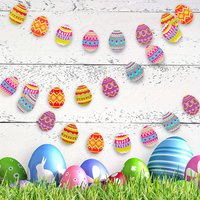 Yuejia 2Pcs 9.8ft/3mEaster Egg Garland Easter Decoration Banner Easter Party Decoration Spring Garland Pastel Egg Hunt Bunting Garland for Easter Brunch Easter Birthday Office & Home Decor