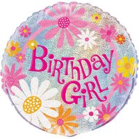 Unique Party Unique Prism Birthday Girl Foil Balloon, 45cm