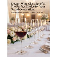 Ju7cer Wine glass Suitable for Celebrations, Weddings & Parties 350ml 8pcs