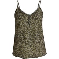 IZURIA round-neck olive green leopard-print camisole S