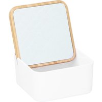 Alpina Sieradenbox met Spiegel - Wit, 13 x 13 x 7 cm
