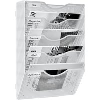 Senhoglb 5 Tier A4 Mesh Assembled Wall Pocket File Holder,White, New Year Sale , Top gift picks