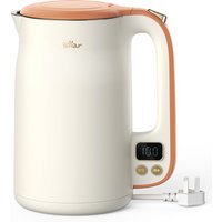 Bear 1.7 L Stainless Steel Kettle with 6 Temperature Settings, White ZDH-C17V3, 1800-2200 W, Microprocessor Touch Panel, BPA-Free, Imported Temperature Controller, Boil Dry Protection, Automatic Shut-Off Electric,white
