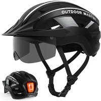 OutdoorMaster Fietshelm RhinoUrban met bril en licht, zwart M 54-58cm