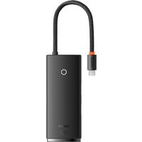 Baseus Lite-serie 5-poorten USB‑C-dockingstation (USB‑C naar HDMI + 3x USB 3.0 + PD) - zwart