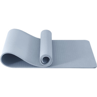 Miss Lulu Good Nite Yoga Mat Exercise Mats Workout Pilates Fitness Mat for Women Men Non-Slip Thick 10mm High Density Gymnastics Mats with Carry Strap Tpe 183 x 61 x 1cm (Green/Black) Blue 183*61*1cm