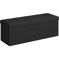 Ochama Ink Black Long Foldable Storage Ottoman – 38 x 110 x 38 cm, Foot Rest & Cube-Style Storage, Supports 300 kg – Ideal for Living Room, Bedroom, or Entryway