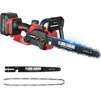 FLORA GUARD 12'' draadloze borstelloze kettingzaag - 1200 W krachtige handzaag, mini-kettingzaag met 2x4000 mAh accu's en lader, automatische smering, compatibel met Makita 20V-accu's, kettingolie niet inbegrepen