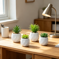 4 stuks 11 cm kunstplanten in mini-pot, kunstvalse vetplant, bladwerk voor salontafel, huisdecoratie voor slaapkamer, badkamer, kamer, plank, bureau, keuken, tuin, binnen en buiten