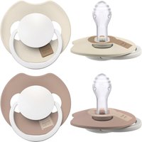 Difrax LOVI dynamische Prime Glow bijtring - 6 tot 18 maanden - ivoor en blush - verpakking van 2