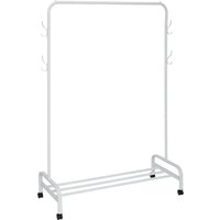 5five Mobiele Kledingrek - Witte Metaal, 118 x 45 x 160 cm