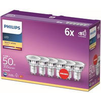 Philips Light Bulb LED Spotlight Pin Base GU10 Warm White 50W Non-Dimmable 6pcs