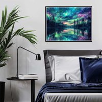 JU7CER Aurora Diamond Painting Kit - Adult 5D Starry Sky Gem Art Set | Home Decor Craft 12×16 Inches (30×40cm)
