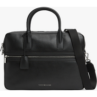 Tommy Hilfiger Accessories TH Business Premium Leather Laptop Bag - Black
