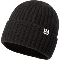 TOP-EX 100% Merino Wool Beanie Fleece Lined Hat Watch Cap for Cold Weather Winter Warm M/L Black