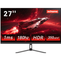Ochama 27 Inch Gaming Monitor, 2K QHD IPS 180Hz Computer Display, Ultra-Narrow Bezel, for PC/Laptop/Office/Gaming, Includes Free Wired Keyboard
