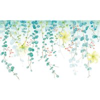 Green Tropical Assorted Leaves Decals Removable PVC Wall Stickers - Living Room Bedroom Office Home Decorations,Falling green leaves