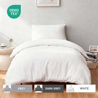 LeBonsoir White Duvet Cover Set,135x200cm/50x75cmx1 Soft Double Brushed Bedding Set, with Zip, 2 Pieces, Includes 1 Duvet Cover & 1 Pillowcase, NO Comforter
