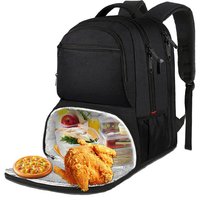 【Summer Cooler Bag】Lunch Backpack for Men, 17 Inch Insulated Cooler Backpack Lunch Box with USB Charging Port, Water Resistant Laptop Back Pack Computer Meal Prep Backpacks Mens Gifts Work Picnic College Travel