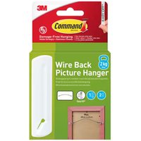 3M Command Adhesive Hook Wire Back Picture Hanger Holds 2kg (Pack of 1)
