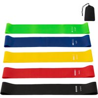 Good Nite Resistance Bands for Women and Men, 5 Different Levels of Resistance Exercise Bands for Yoga, Pilates - Include Carry Bag - for Hand, Hip and Leg Training