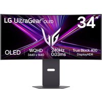 LG UltraGear 34GX900A-B 34" Ultrawide Curved OLED Quad HD 240Hz 0.03ms USB-C Freesync Premium Pro Height Adjustable Gaming Monitor with Speakers