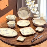 KAWASHIMAYA Floral Ceramic Tableware Set for 2 people, 10 pieces