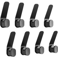 KAPANOU Dual Coat Hooks Wall Mounted set of 8, Heavy Duty Metal Clothes Hanger for Bathroom, Bedroom, Entryway, Modern and Decorative Aluminum Wall Hooks for Hanging Coats, Towels, Hats (Black), New Year Sale , Top gift picks